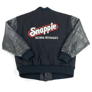 Snapple Beverages Reversible Leather Bomber Jacket